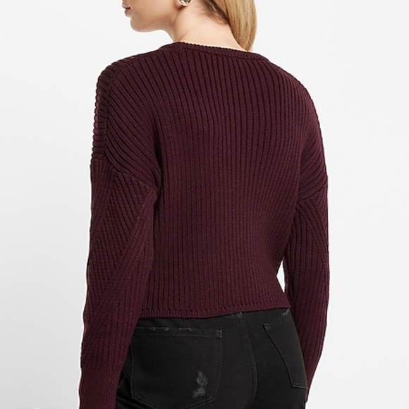 Express Ribbed Design Crew Neck Sweater - Picture 2 of 3